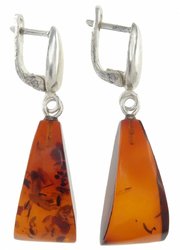 Сережки бурштинові в фігурному кріпленні